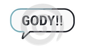 Energetic Interjection: GODY Speech Bubble Design, vector design Generative AI