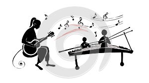 Energetic Keyboardist Dynamic Music Performance, vector design Generative AI