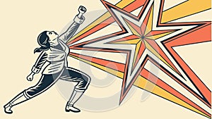 Energetic Person Exploding with Starburst Effect, vector design Generative AI