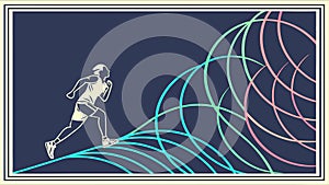 Energetic Runner: Dynamic Motion & Fluid Lines, vector design Generative AI