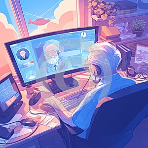 Energetic Senior Analyst Engages in a Remote Meeting photo