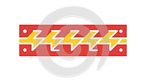 Energetic Zigzag Lightning Bolt Pattern for Power and Warning, vector design Generative AI
