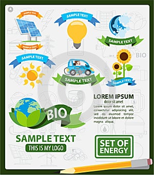 Energetics logos, energetics infographics
