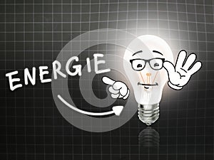 Energie Bulb Lamp Energy Light blackboard photo