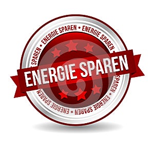 Energie sparen Button. Energiekrise stoppen und Geld sparen photo