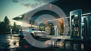 energizing sustainability: the electric green and eco-friendly car revolution, showcasing efficient battery charging and