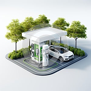 energizing sustainability: the electric green and eco-friendly car revolution, showcasing efficient battery charging and