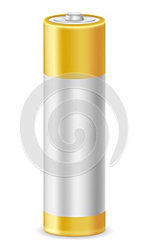 energy battery power in silvery gold color vector illustration