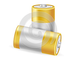 energy battery power in silvery gold color vector illustration