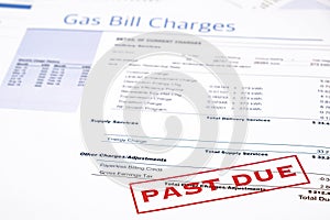 Energy bill paper forms on the table closeup