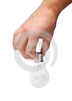 Energy bulb in man hand