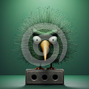 Energy-charged Satirical Illustrations Of Birds With Green Feathers