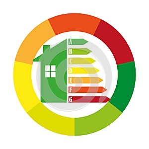 Energy chart for concept design. Energy efficiency icon. Chart concept. Vector illustration.