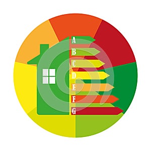 Energy chart for concept design. Energy efficiency icon. Chart concept. Vector illustration.