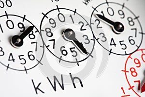 Energy Concept Shot With Close Up Of Dials On Gas Or Electricity Meter