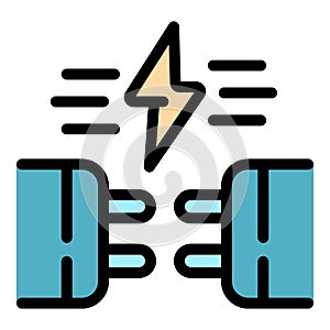 Energy connection icon color outline vector