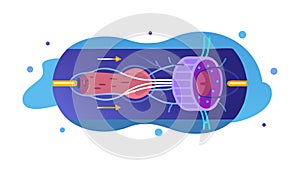 Energy Core: Abstract Power Source and Digital Flow Icon, vector design Generative AI