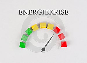 Energy crisis is standing in german language on the paper, increasing prices , high living expenses, gas and electricity costs