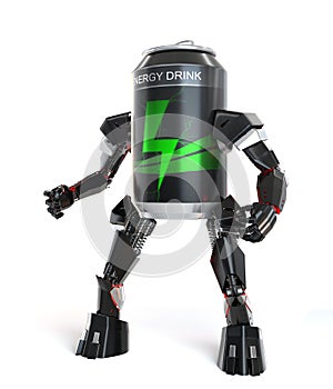 Energy drink can robot