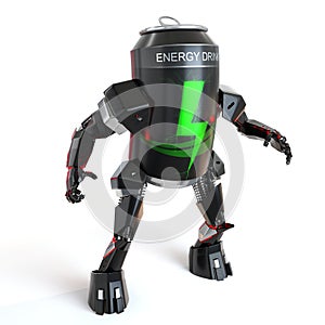 Energy drink can robot