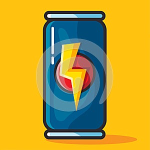 Energy drink can vector illustration in flat style