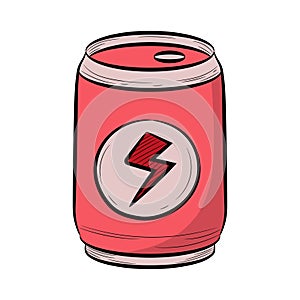 Energy drink  with hand drawn vector illustration
