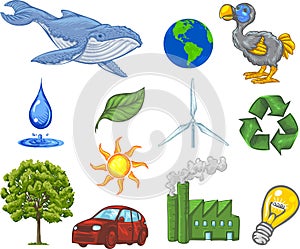 Energy And Ecology Icons photo