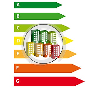 Energy efficience label isolated on white background