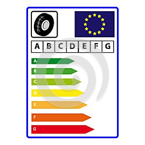 Energy efficience label isolated on white background. Vector illustartion.