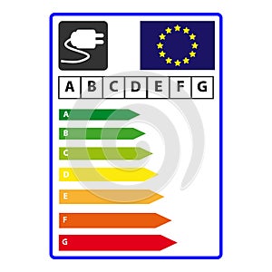 Energy efficience label isolated on white background. Vector illustartion.