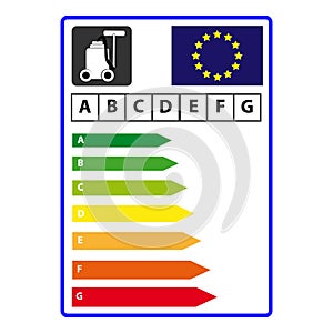 Energy efficience label isolated on white background. Vector illustartion.