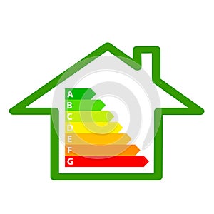 Energy efficiency arrows and house icon ecology concept, stock v