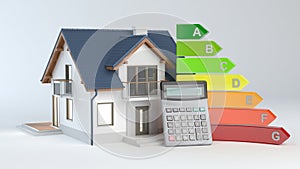 Energy Efficiency - House No.9 and calculator photo