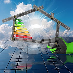 Energy Efficiency - House with Solar Panels