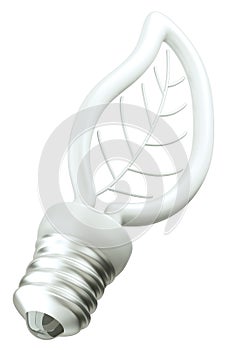 Energy and efficiency: leaf light bulb isolated