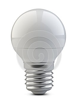 Energy efficiency LED light bulb - small sphere shape. Power saving lamp