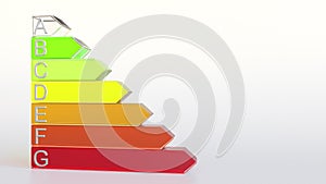 Energy efficiency ranking or rating. Class B chart 3D rendering