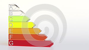 Energy efficiency ranking or rating. Class C chart 3D rendering