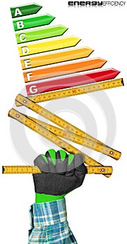 Energy Efficiency - Ruler with Energy Efficiency Rating