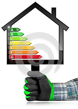 Energy Efficiency - Sign in the Shape of House