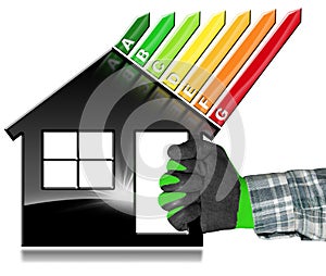 Energy Efficiency - Symbol in the Shape of House