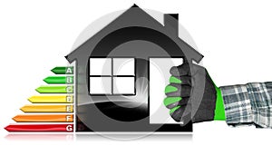 Energy Efficiency - Symbol in the Shape of House