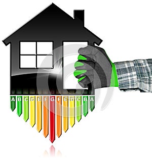 Energy Efficiency - Symbol in the Shape of House