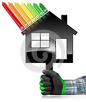 Energy Efficiency - Symbol in the Shape of House