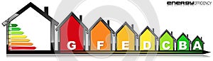 Energy Efficiency - Symbol in the Shape of Houses