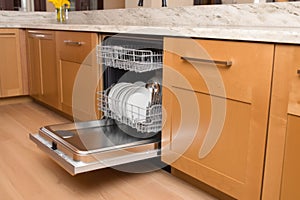 energy-efficient dishwasher, with its quiet and efficient operation, in kitchen