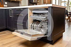 energy-efficient dishwasher, with its quiet and efficient operation, in kitchen