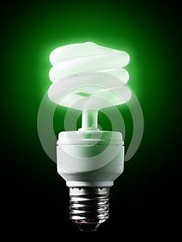 Energy-efficient green bulb.