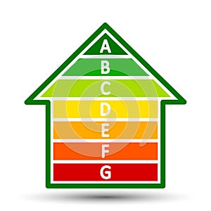 Energy efficient house concept with classification graph - for stock