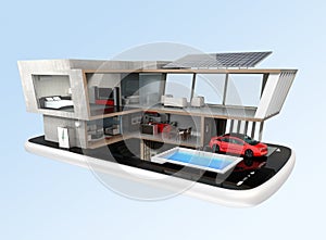 Energy-Efficient house on a smart phone.